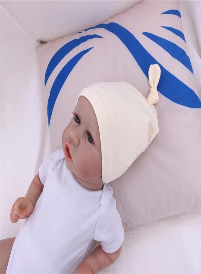 Sugarmelon Silky Satin Lined Newborn Hat Hair Care Knot Beanie Hats for Infant Baby Boys Girls Caps 0-6 Months (0-6M Orig Cream) - Image 4